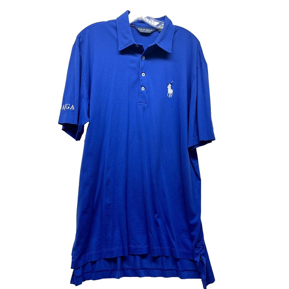 Polo Golf Ralph Lauren Mens XL Royal Blue Cotton Polo Shirt (E4)
